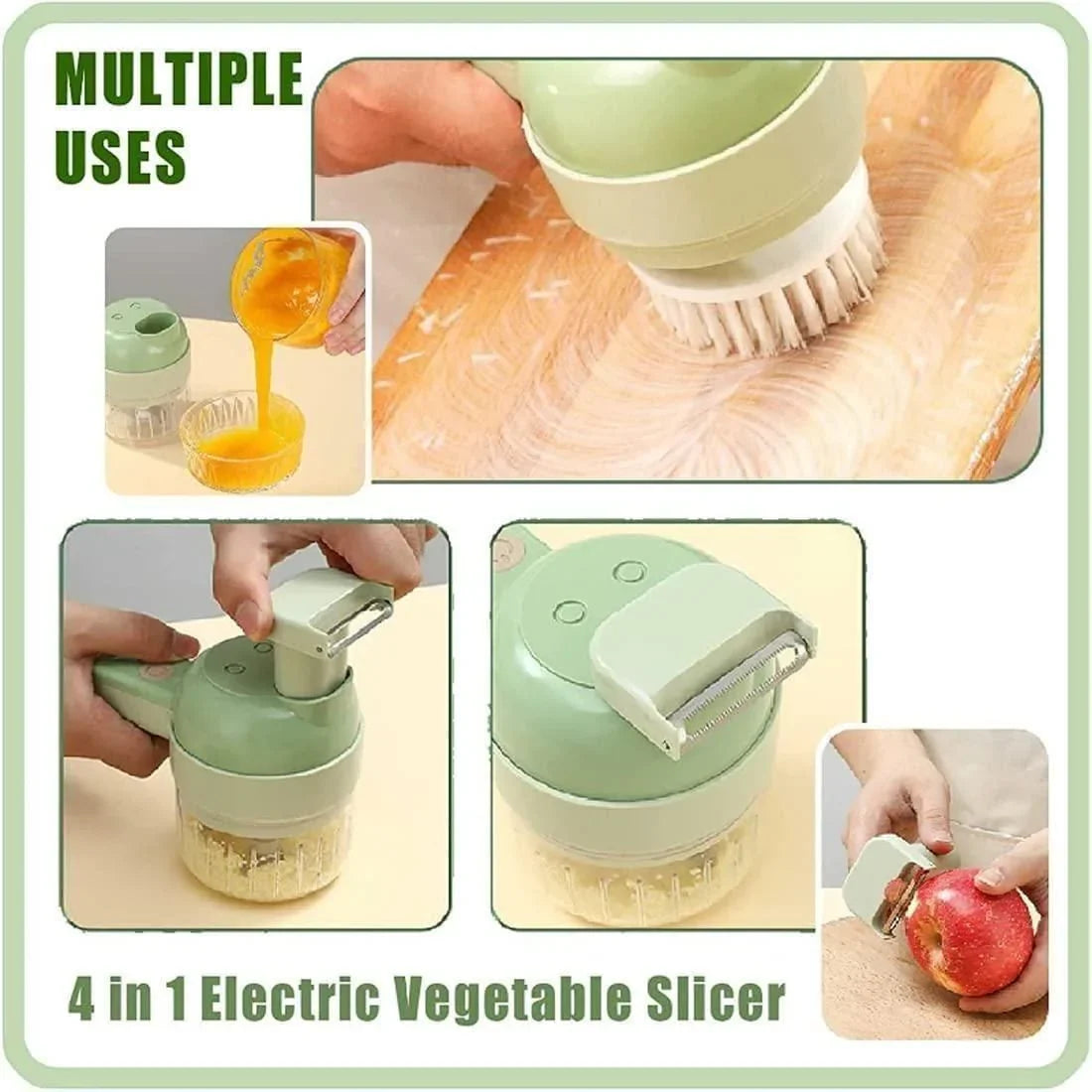 4 in 1 Portable Electric Vegetable Cutter Set - Shopping Point