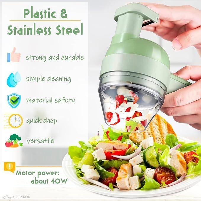 4 in 1 Portable Electric Vegetable Cutter Set - Shopping Point