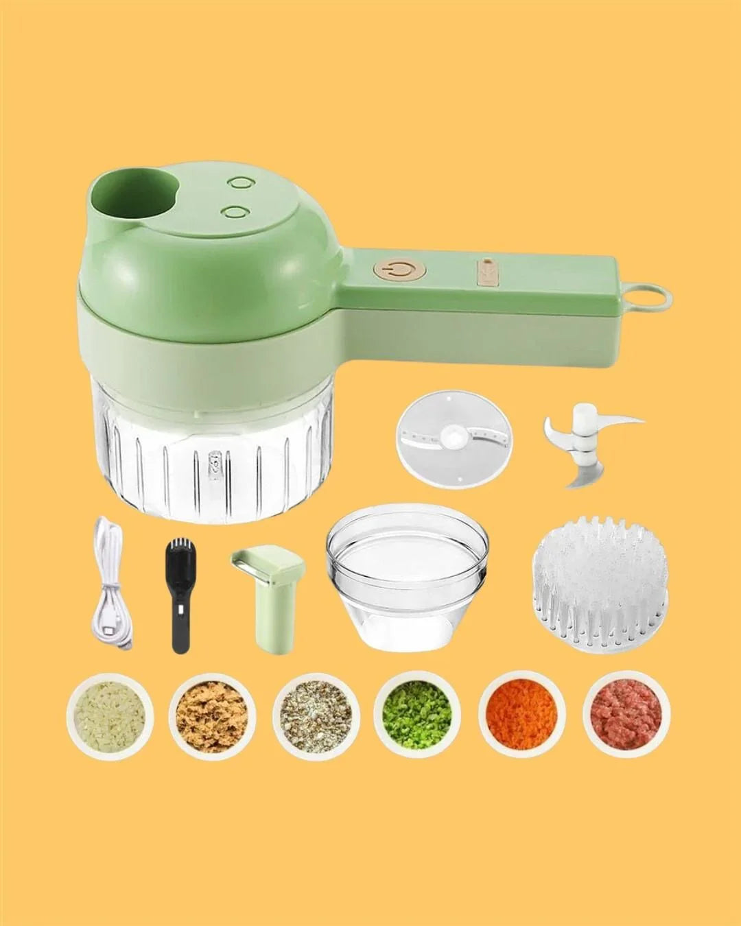 4 in 1 Portable Electric Vegetable Cutter Set - Shopping Point